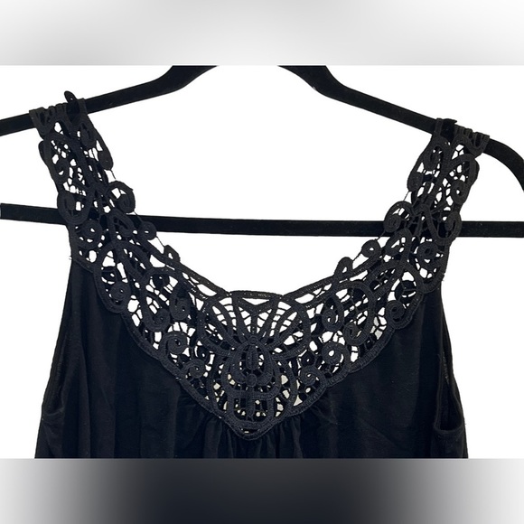 Sale Rickis Women’s Tank Top S Black Embroidered Lace Neckline - Picture 7 of 13